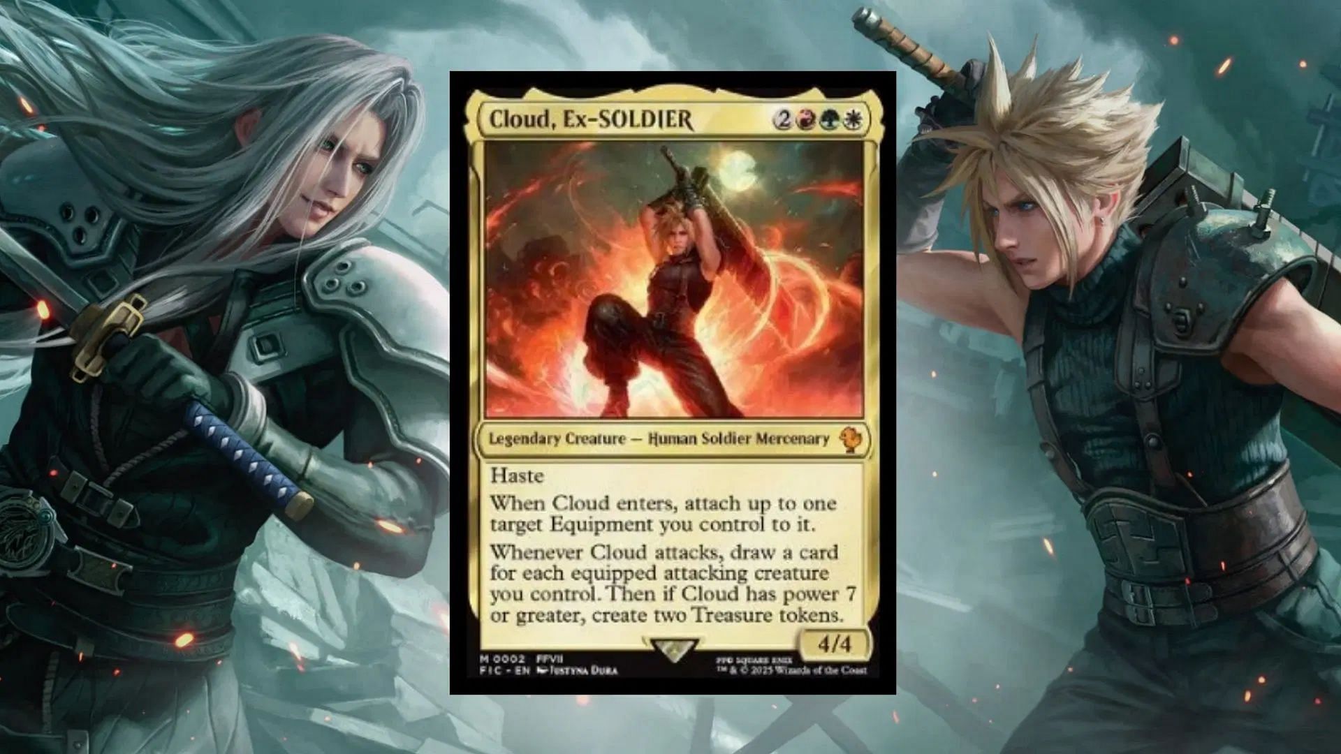Cloud is among the many great commanders coming to the game in the MTG Final Fantasy set (Image via Wizards of the Coast)